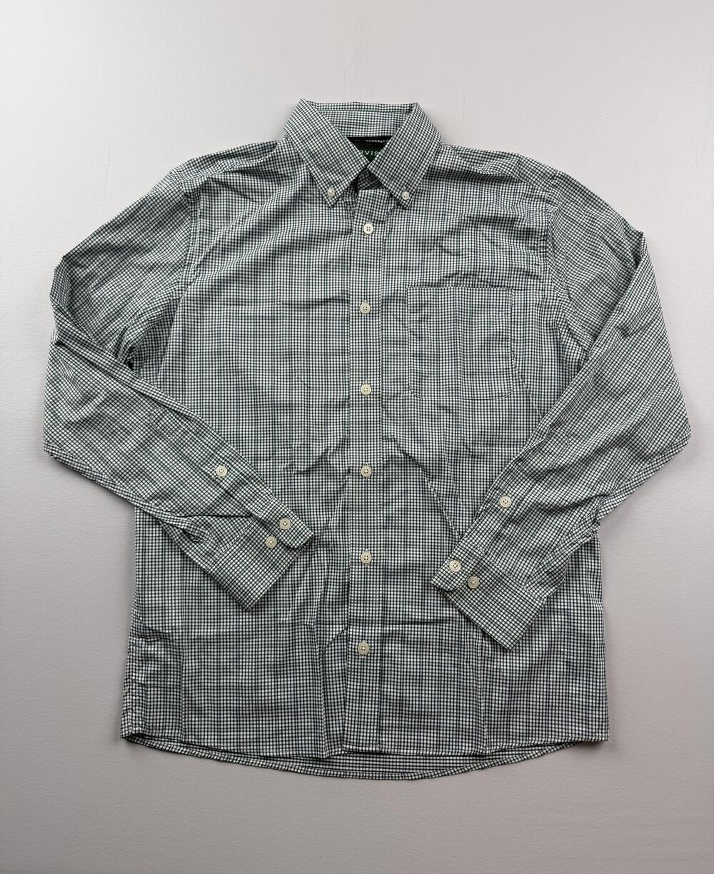 Orvis Shirt Mens Medium Green Check Long Sleeve Button Down Casual Active Fit